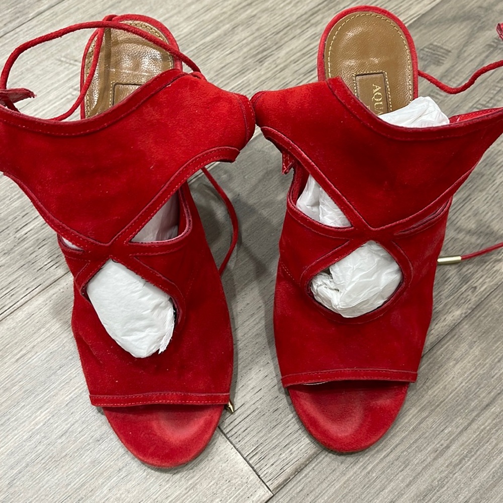 Aquazzura Red suede sandal